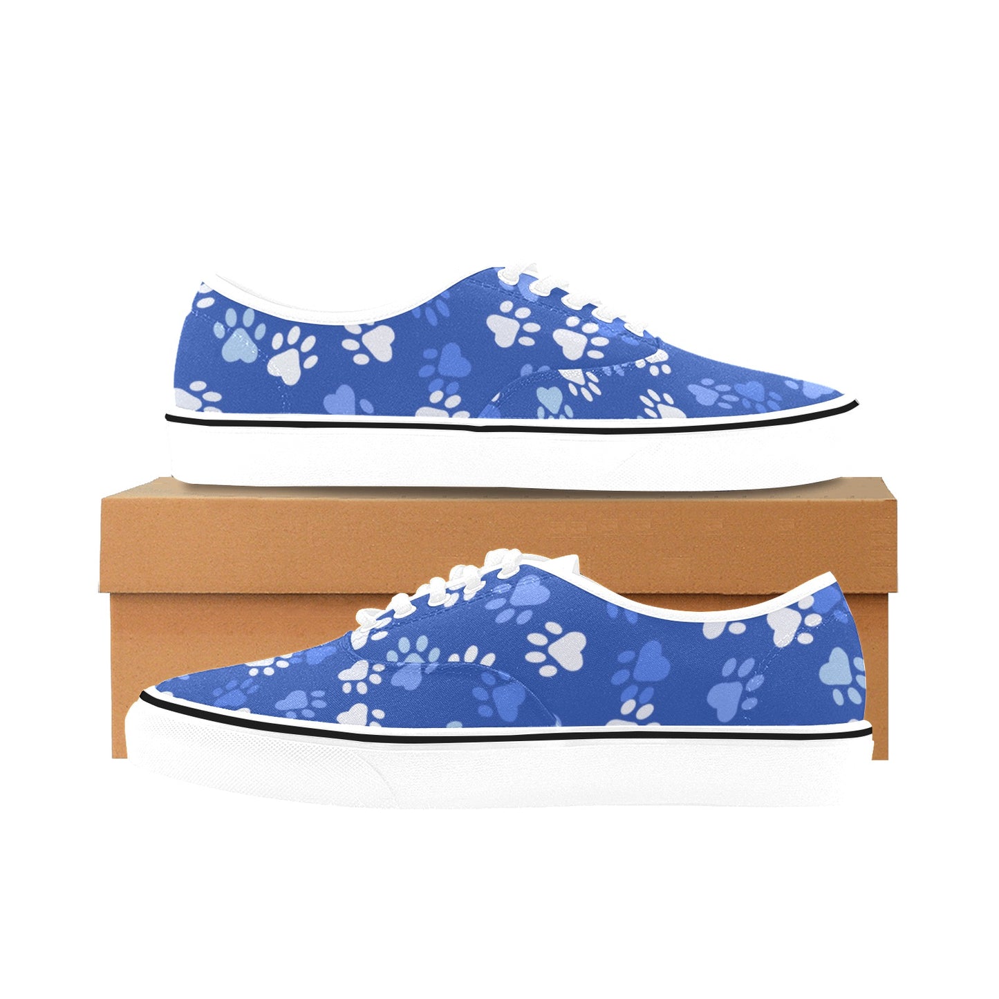 Men's Classic Canvas Low Top Shoe(ModelE001-4) paw prints