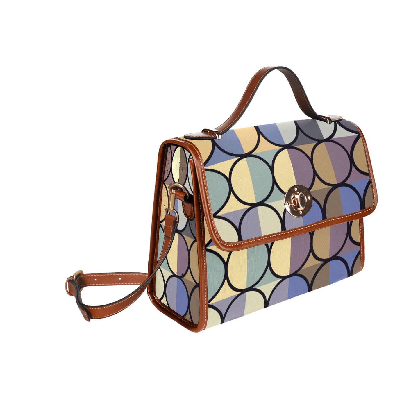 Waterproof Canvas Bag- retro circles