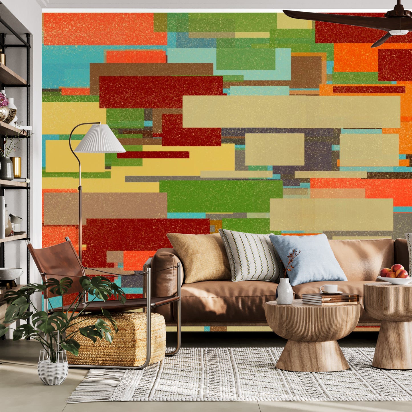 Retro Lines Wall Mural