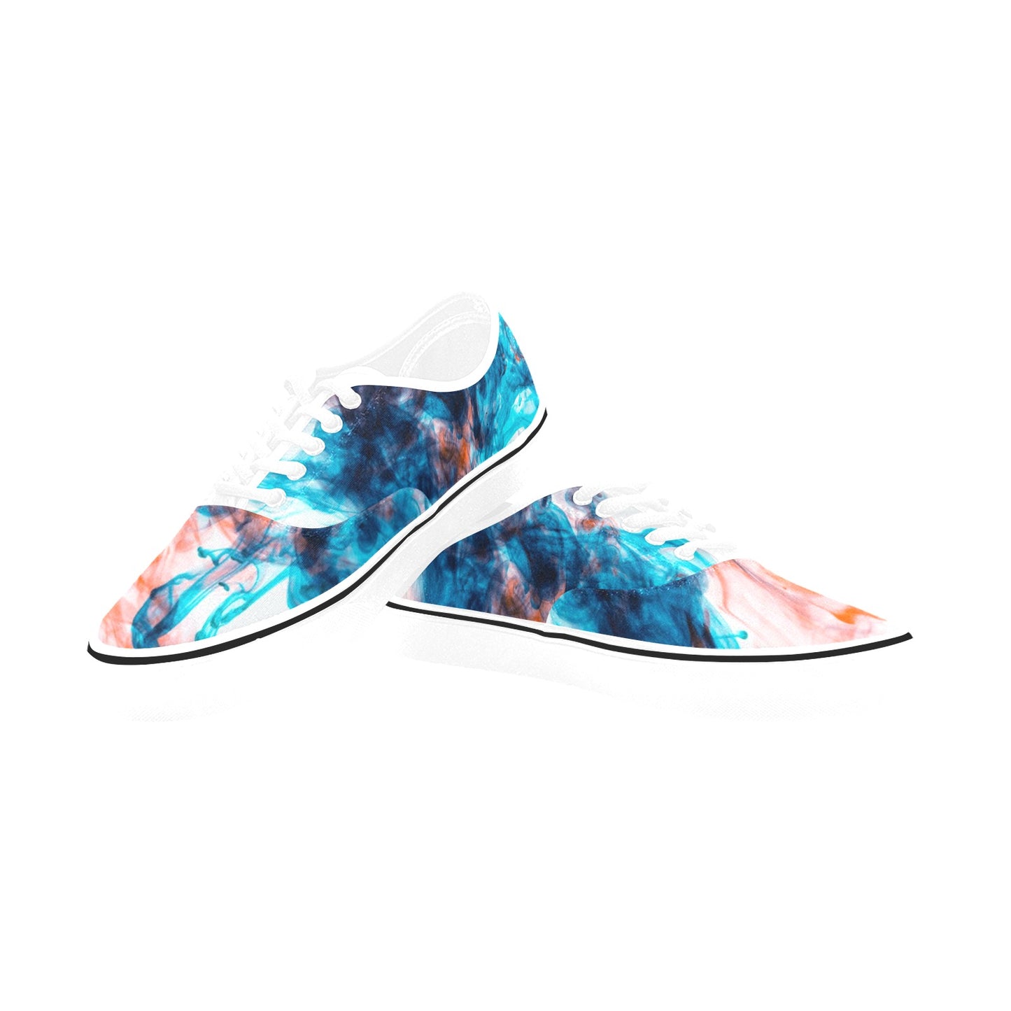 Men's Classic Canvas Low Top Shoe(ModelE001-4) watercolor