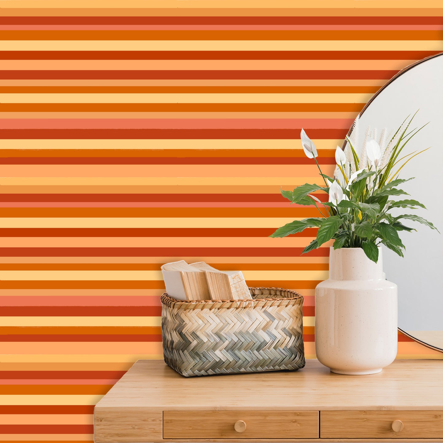 Orange stripes Wallpaper Panels