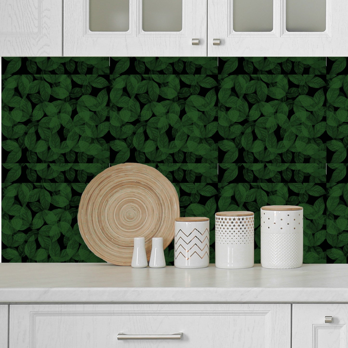 Moody Green leaves Wallpaper Panels