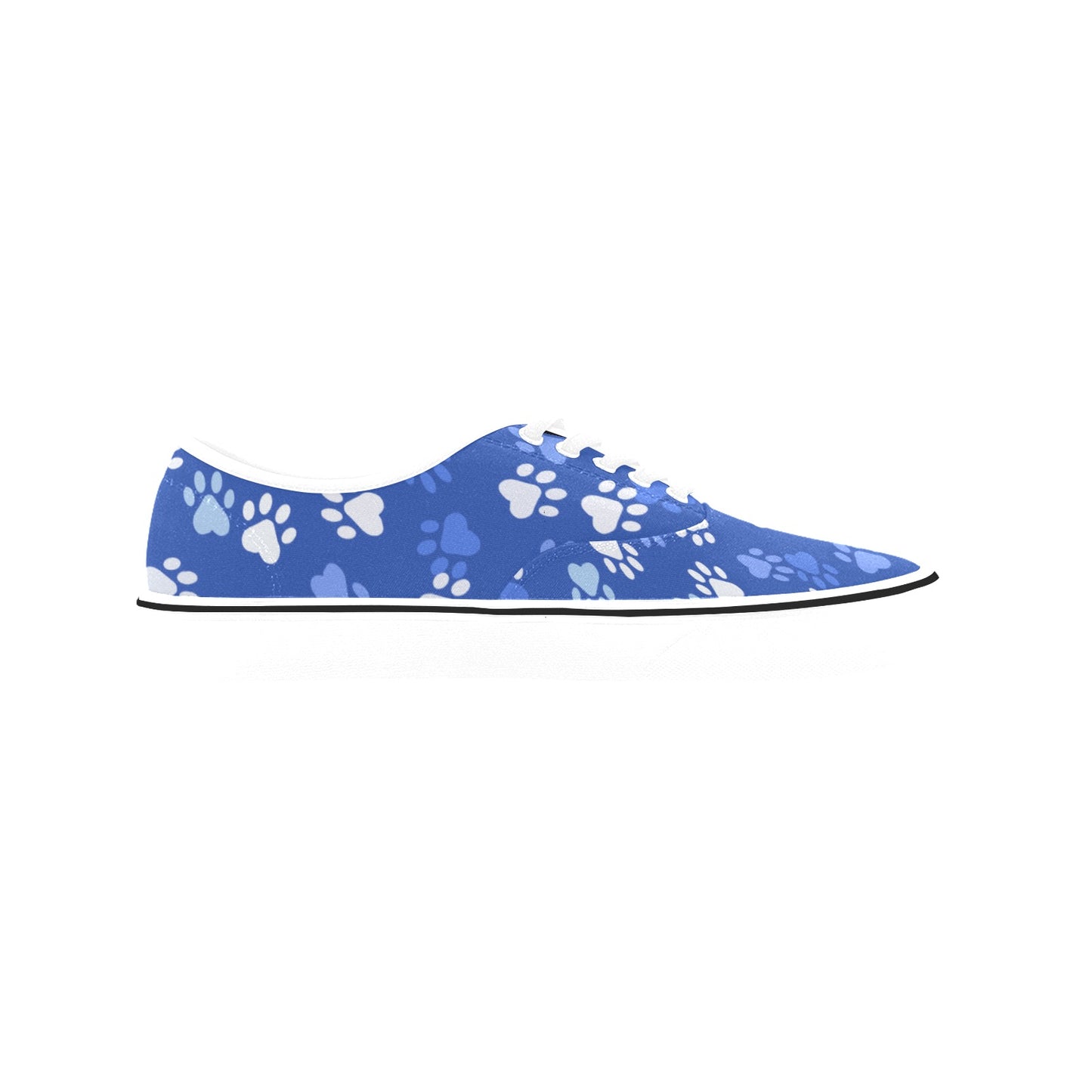 Men's Classic Canvas Low Top Shoe(ModelE001-4) paw prints