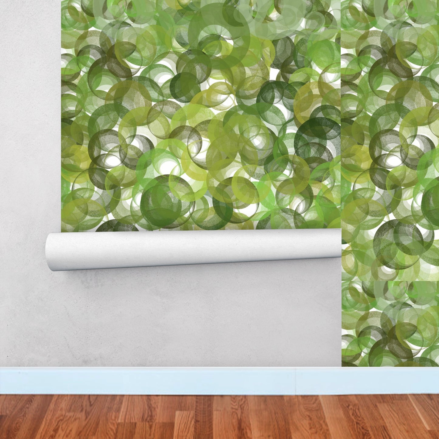 Green Bubbles peel and stick Wallpaper Panels