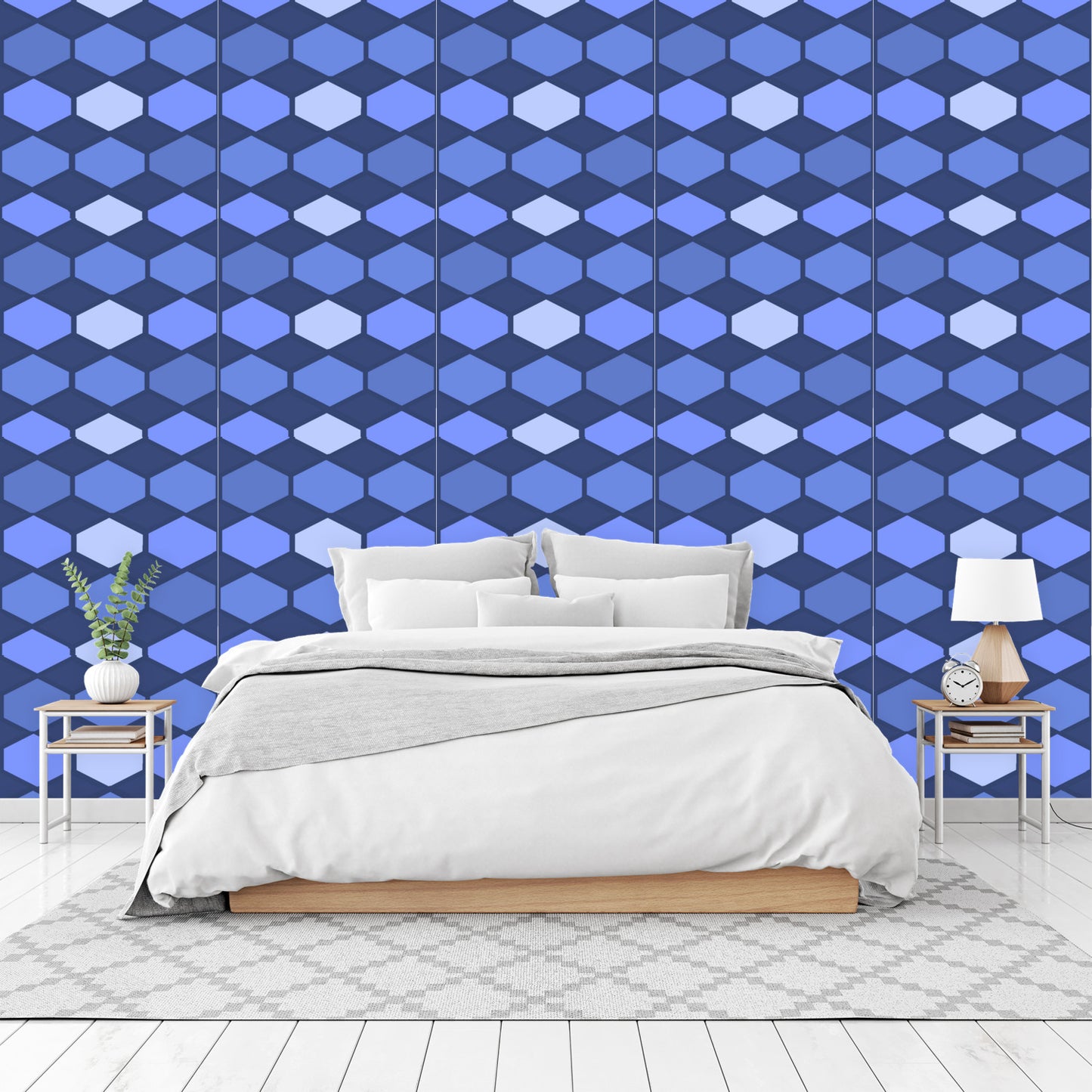 - Wallpaper Panels Blue diamonds sample