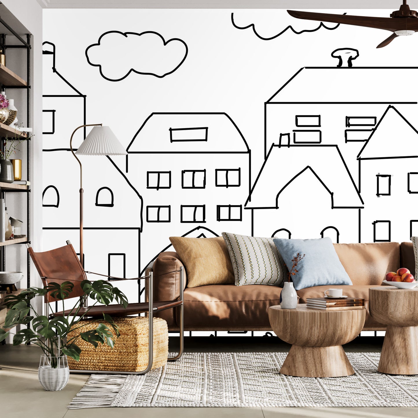 Color my Walls Tiny City Wall Murals