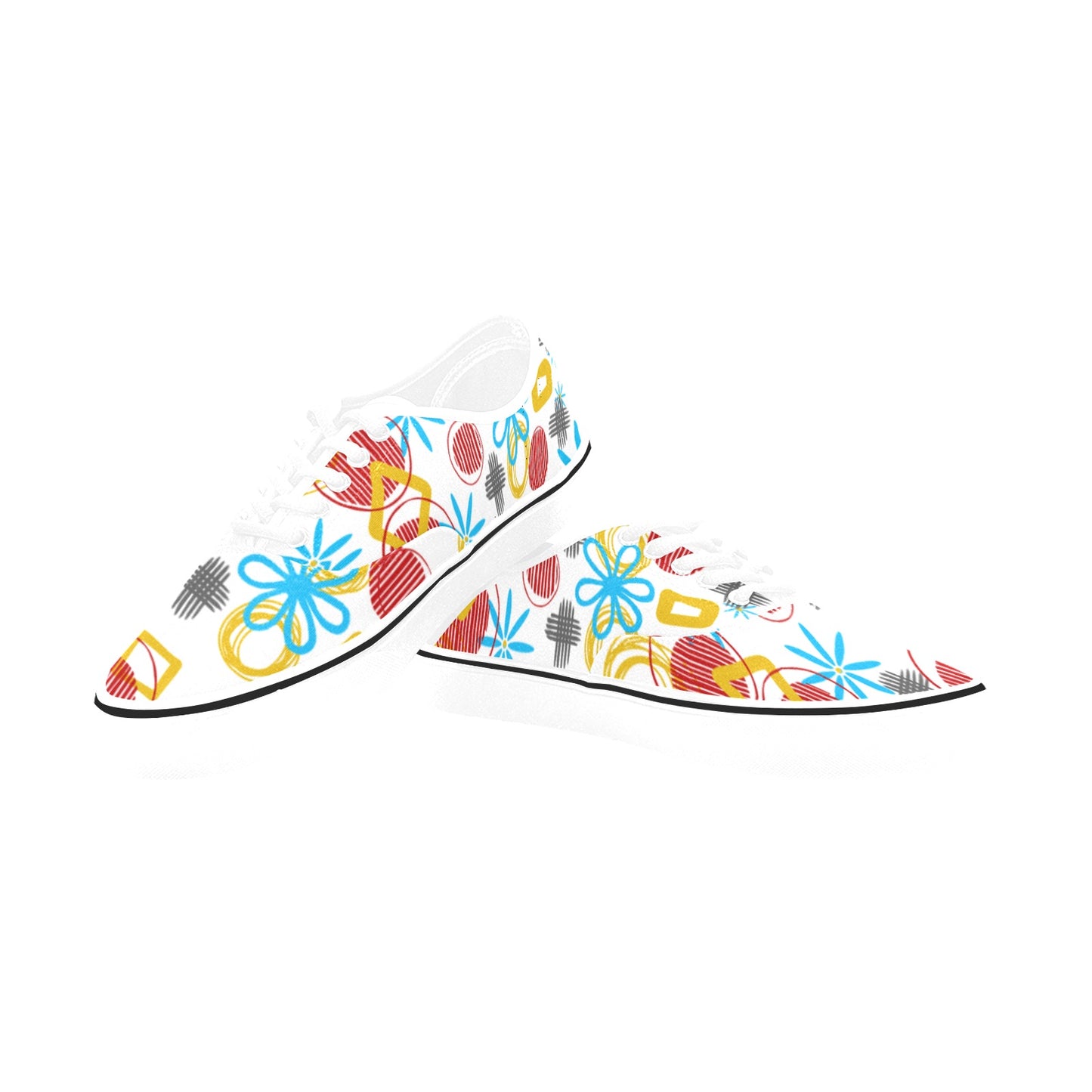 Unisex Classic Canvas Low Top Shoes retro abstract