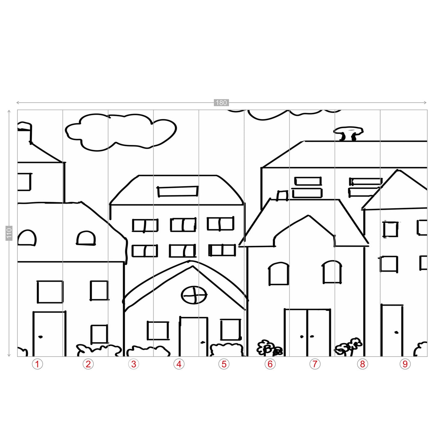 Color my Walls Tiny City Wall Murals