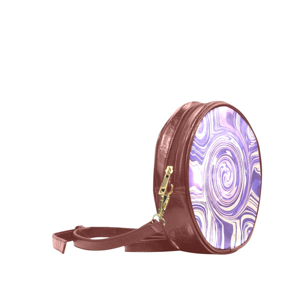 Round Messenger Bag purple swirl