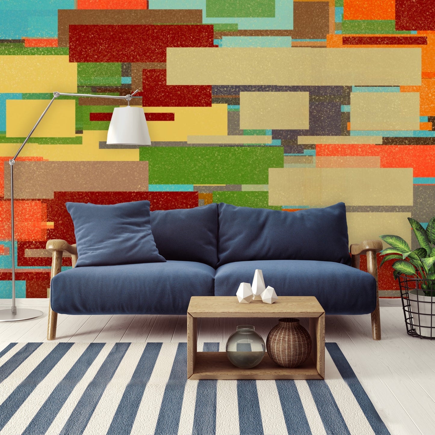 Retro Lines Wall Mural