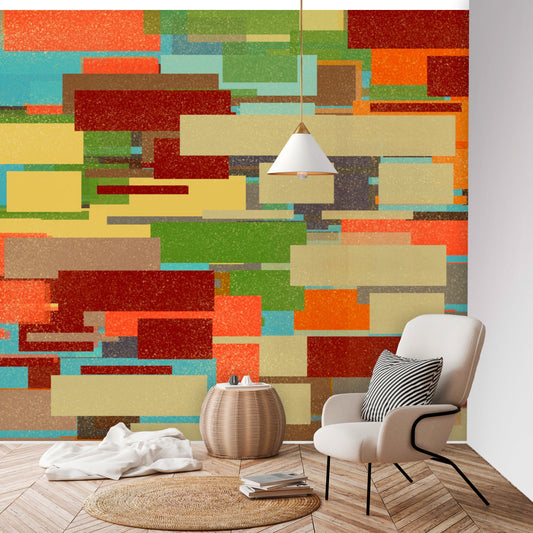 Retro Lines Wall Mural