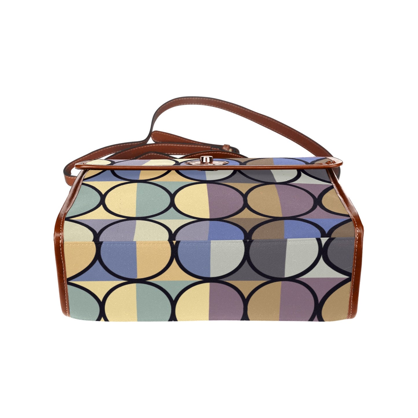 Waterproof Canvas Bag- retro circles