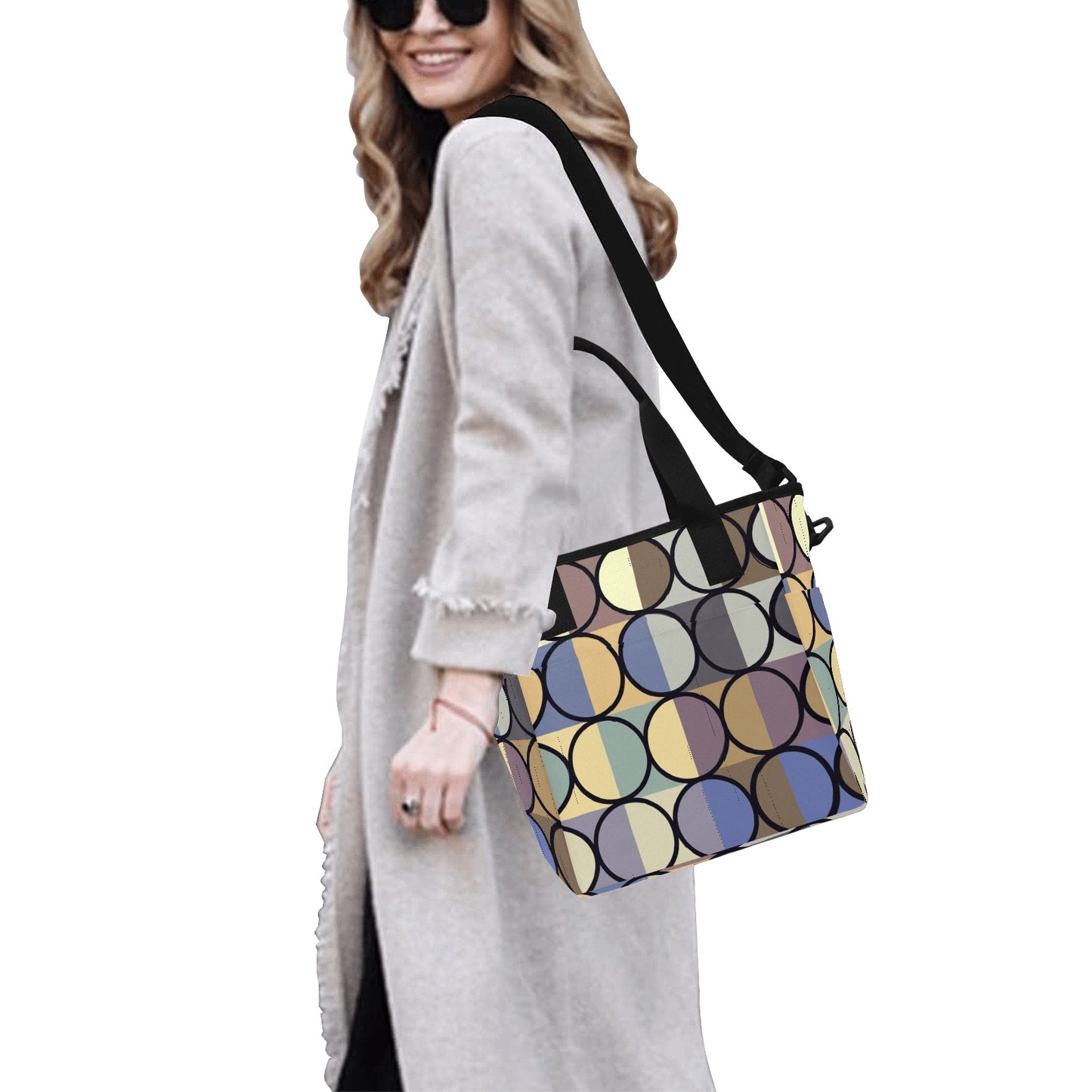 Tote Bag with Shoulder Strap  retro circles