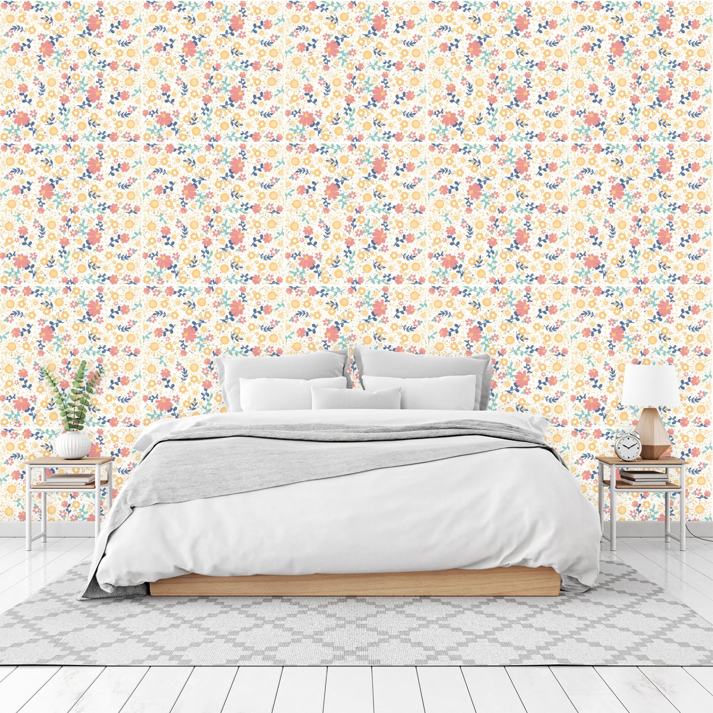 Tiny Flowers peel and stick Wallpaper Panels