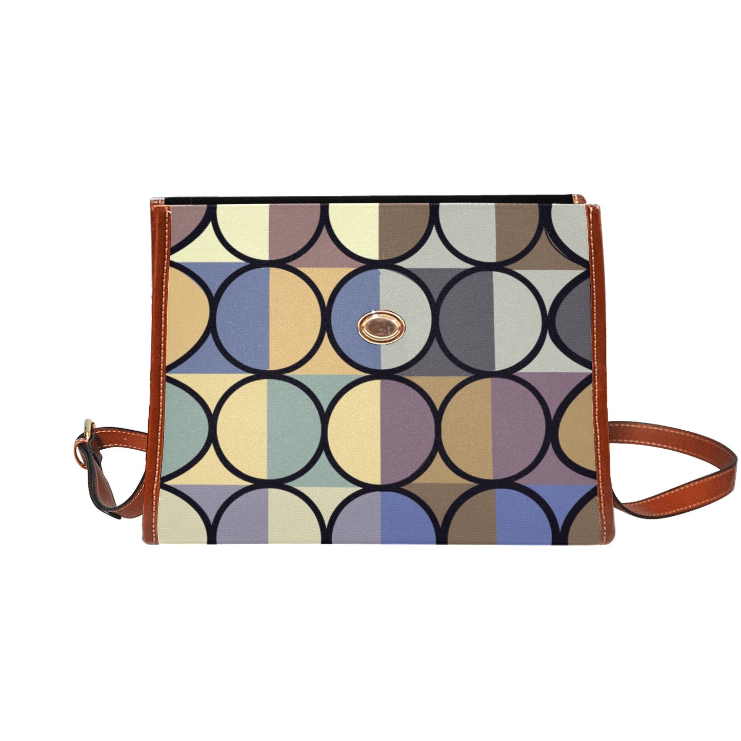 Waterproof Canvas Bag- retro circles