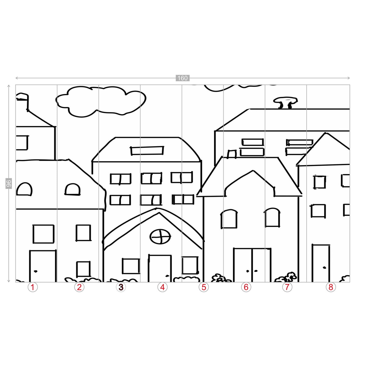 Color my Walls Tiny City Wall Murals