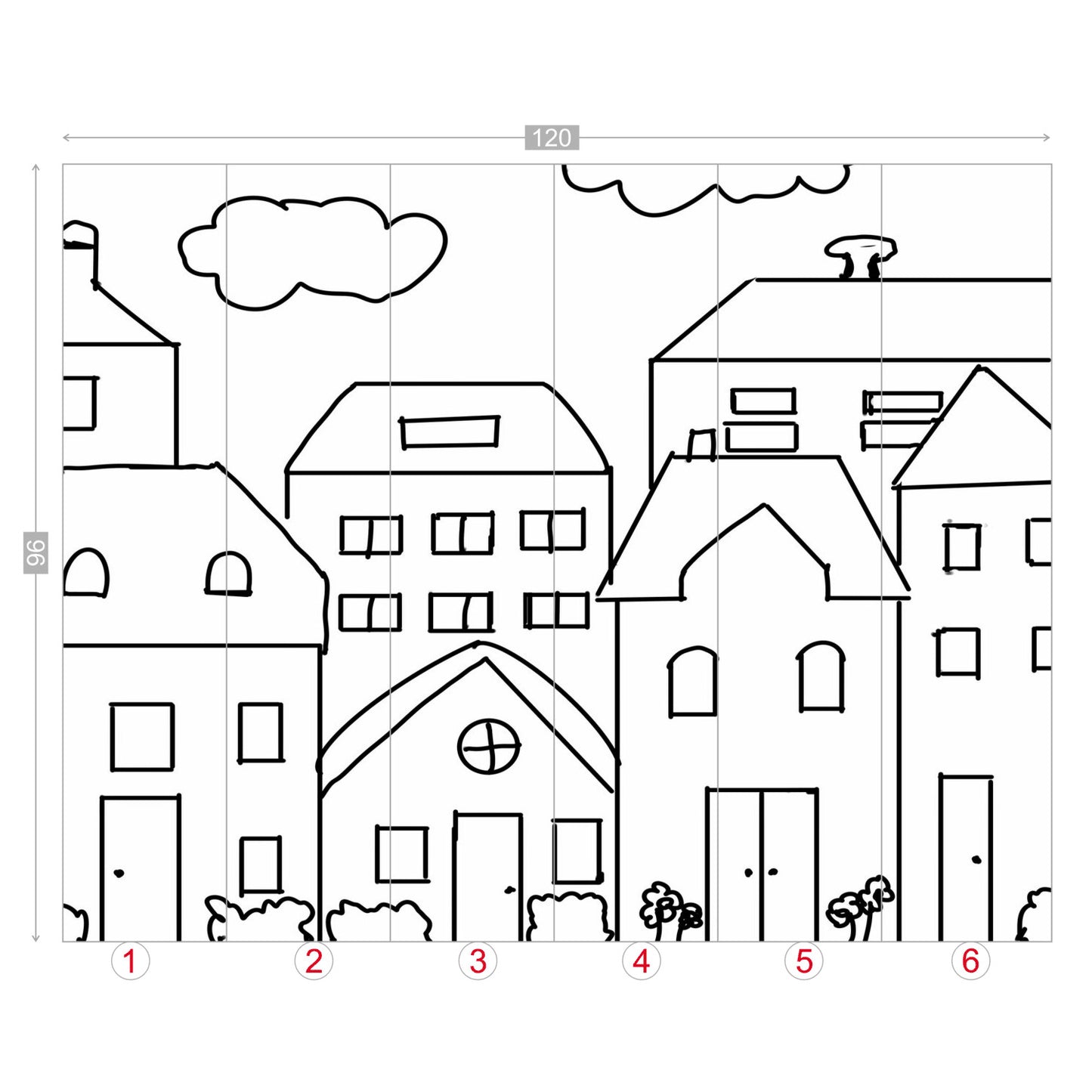 Color my Walls Tiny City Wall Murals