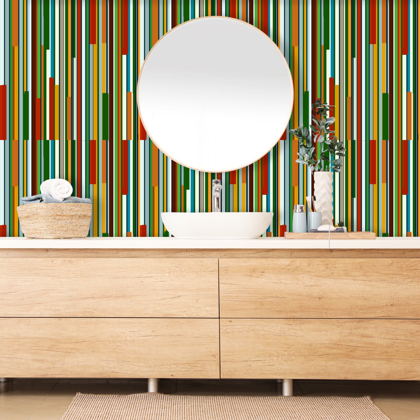 Lines and Stripes Peel and Stick Wallpaper Roll