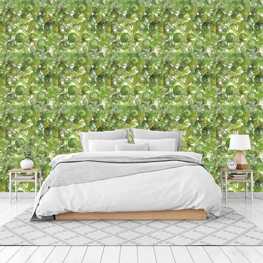 Green Bubbles peel and stick Wallpaper Panels