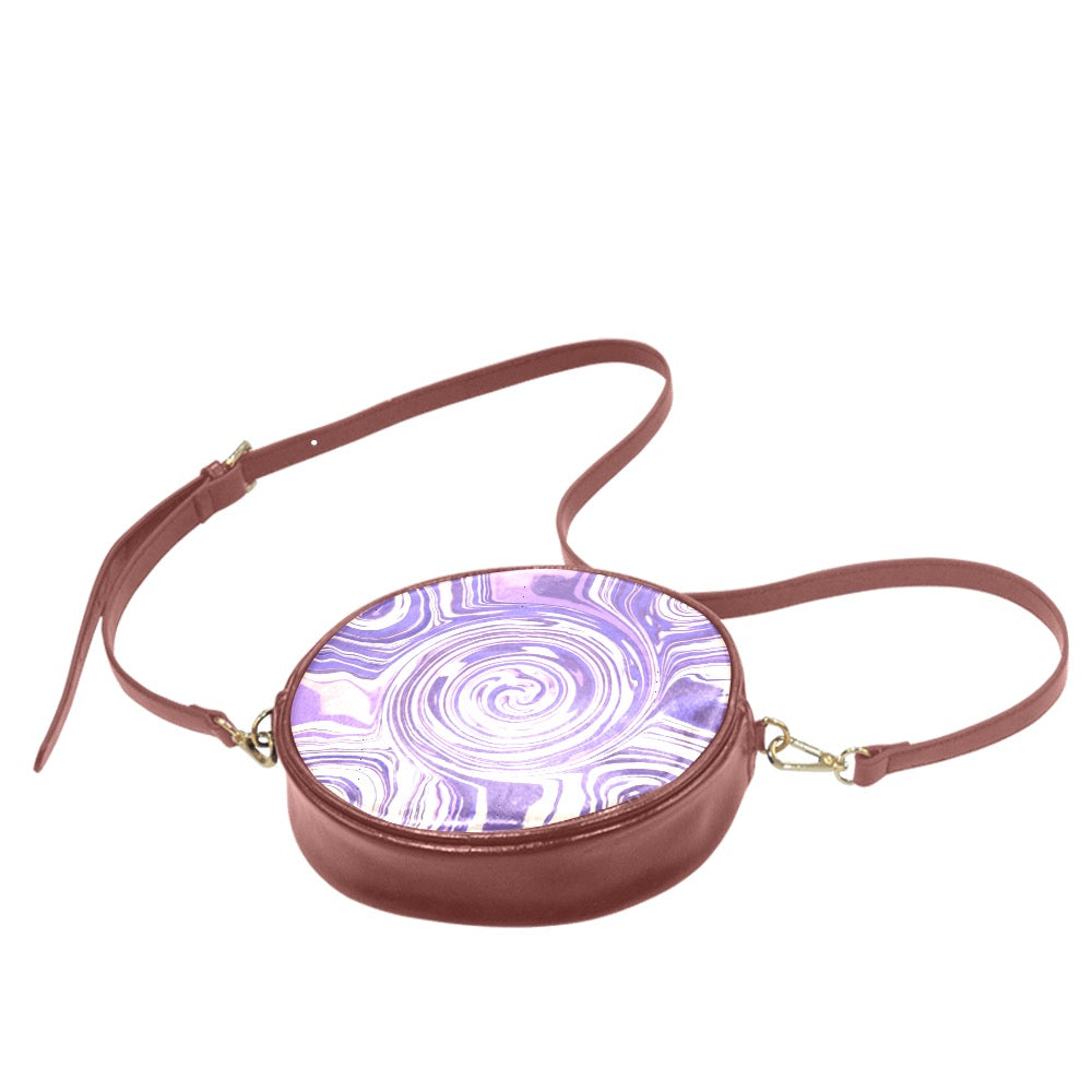 Round Messenger Bag purple swirl