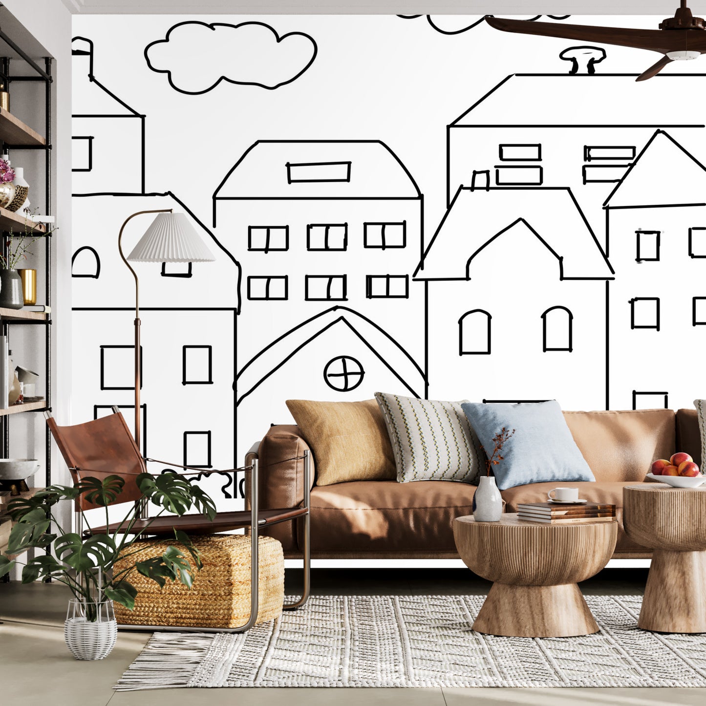 Color my Walls Tiny City Wall Murals