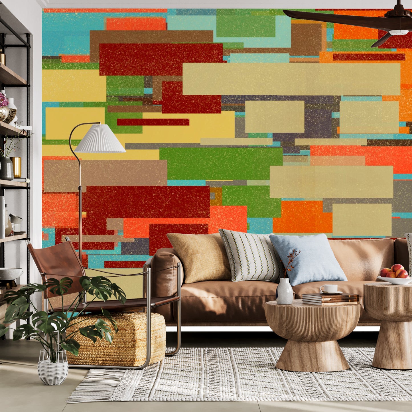 Retro Lines Wall Mural