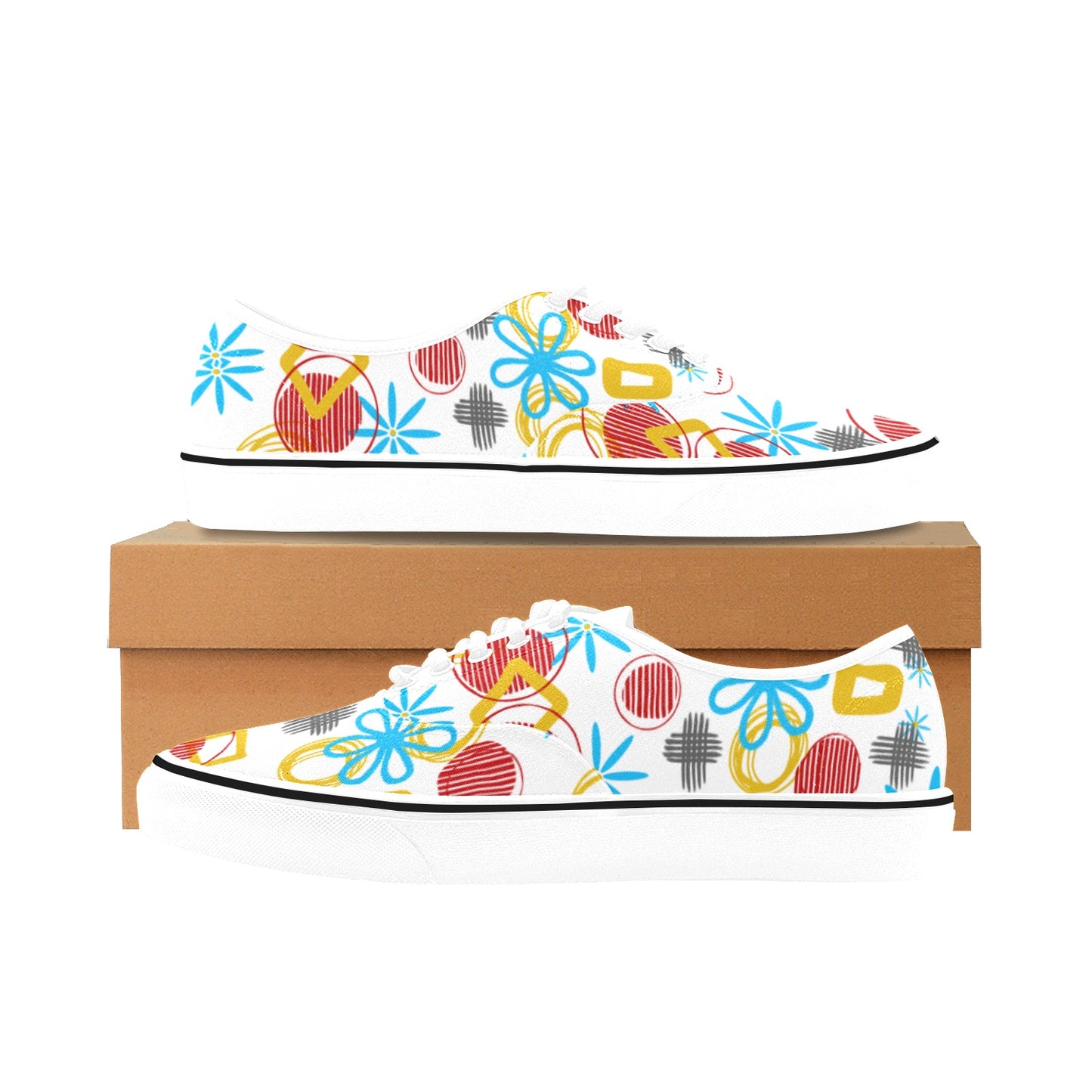 Unisex Classic Canvas Low Top Shoes retro abstract