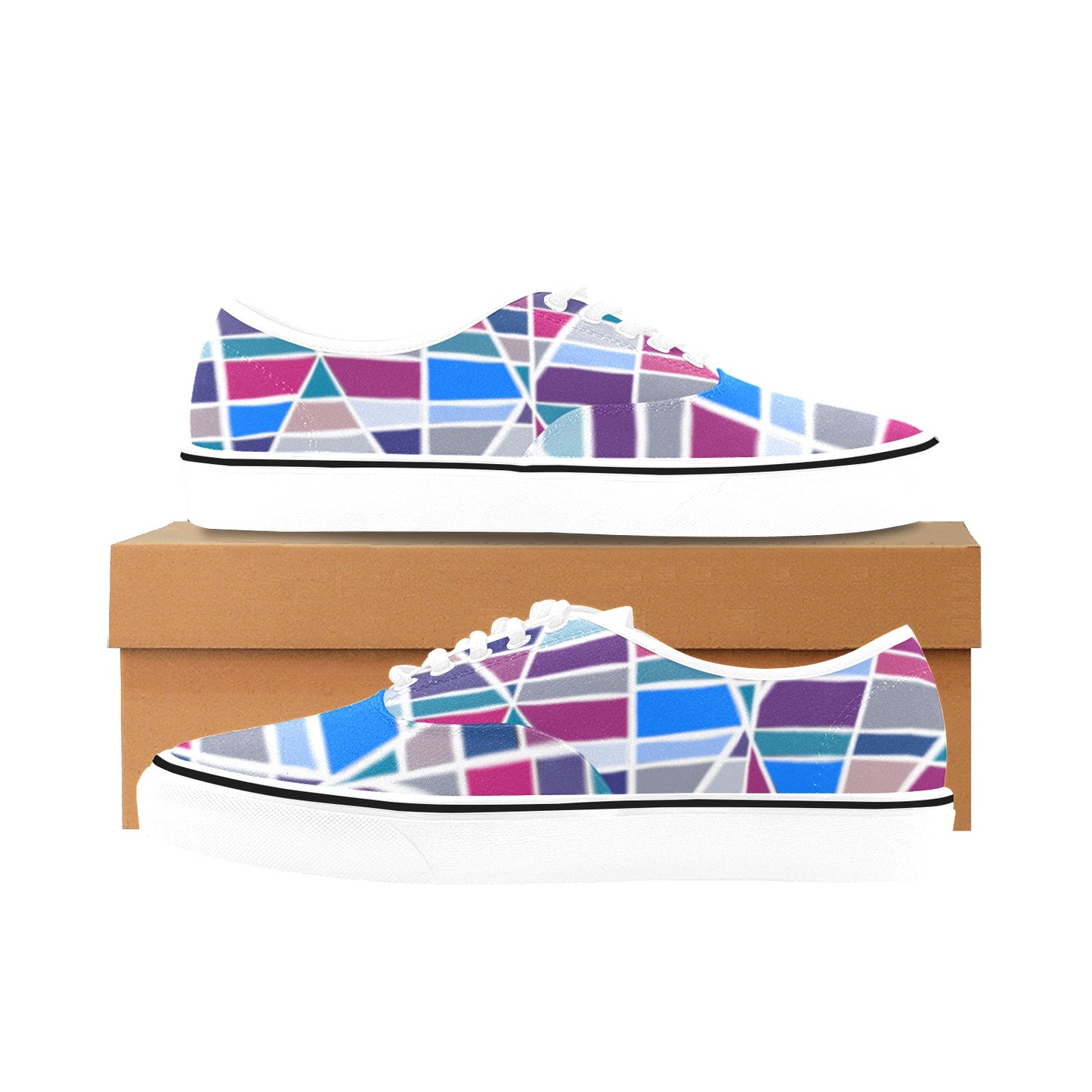 Unisex Classic Canvas Low Top Shoe stained-glass