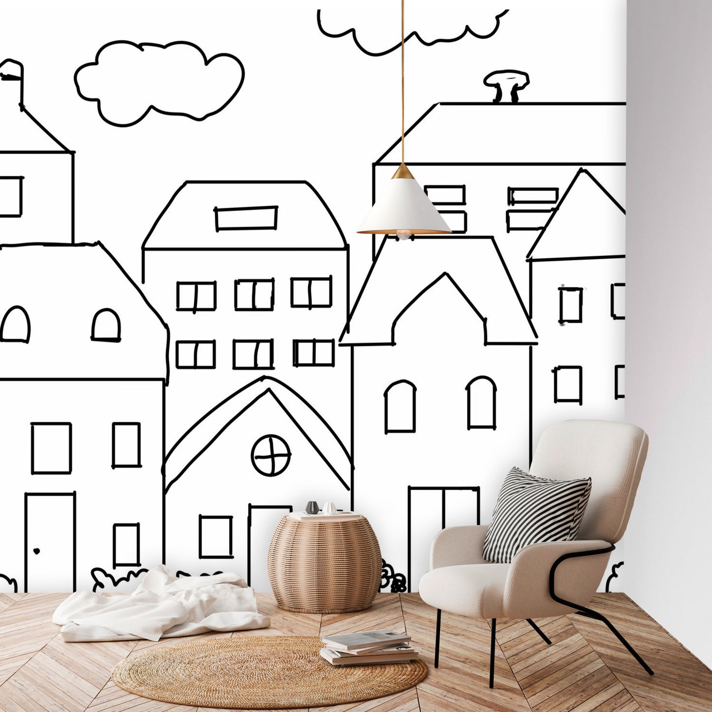 Color my Walls Tiny City Wall Murals