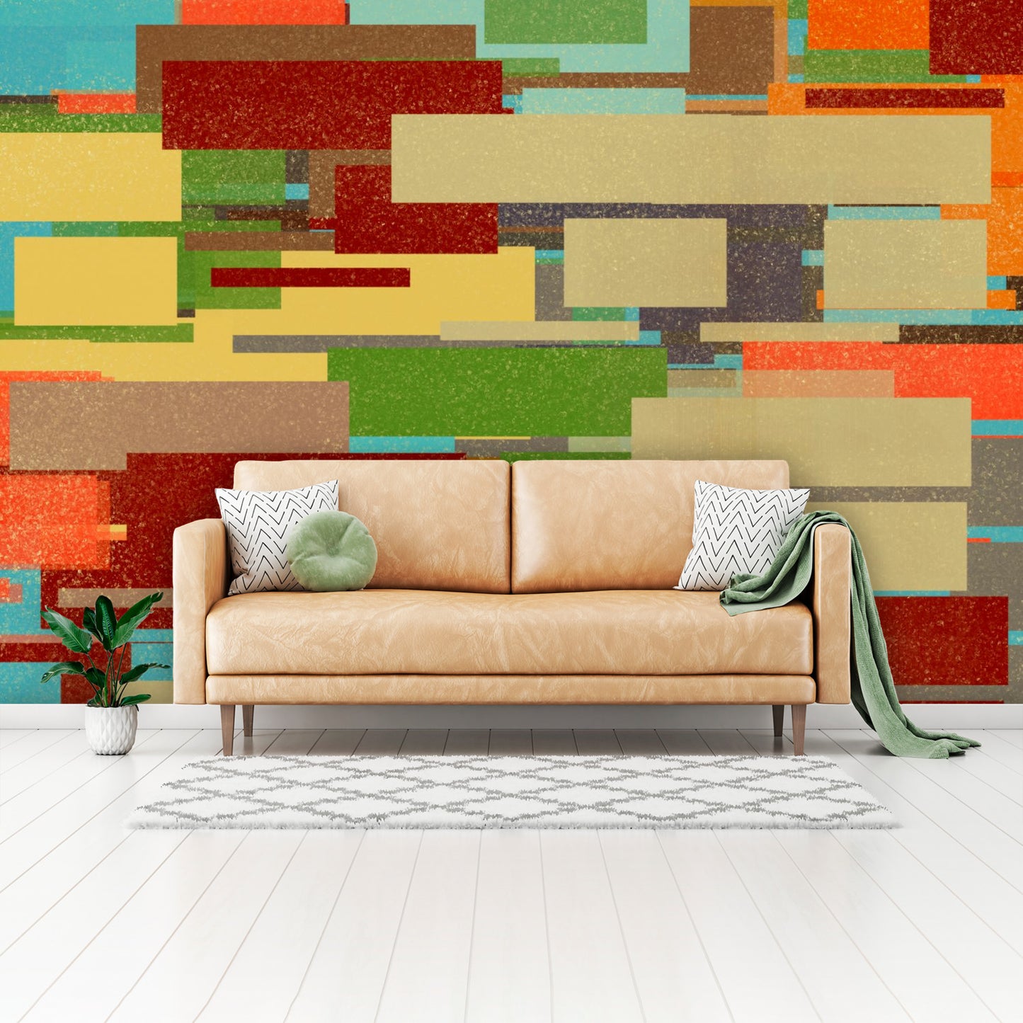 Retro Lines Wall Mural