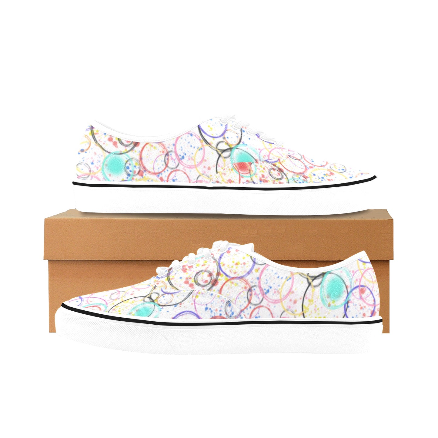 Unisex Classic Canvas Low Top Shoe pastel circles