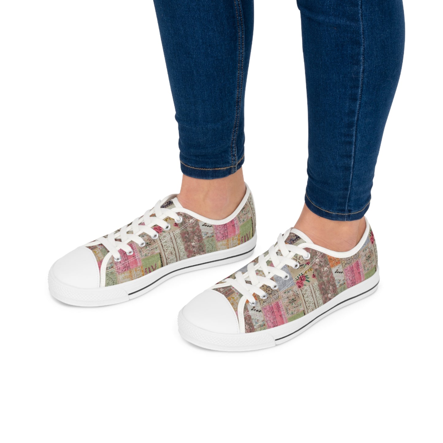 Vintage Patches Women's Low Top Sneakers