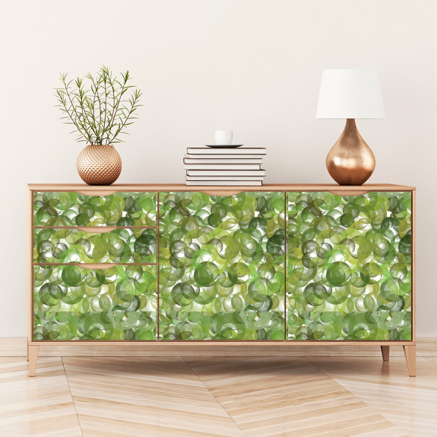 Green Bubbles peel and stick Wallpaper Panels