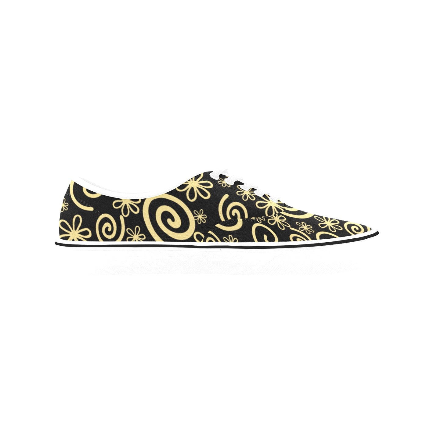 Unisex Classic Canvas Low Top Shoe gold swirls