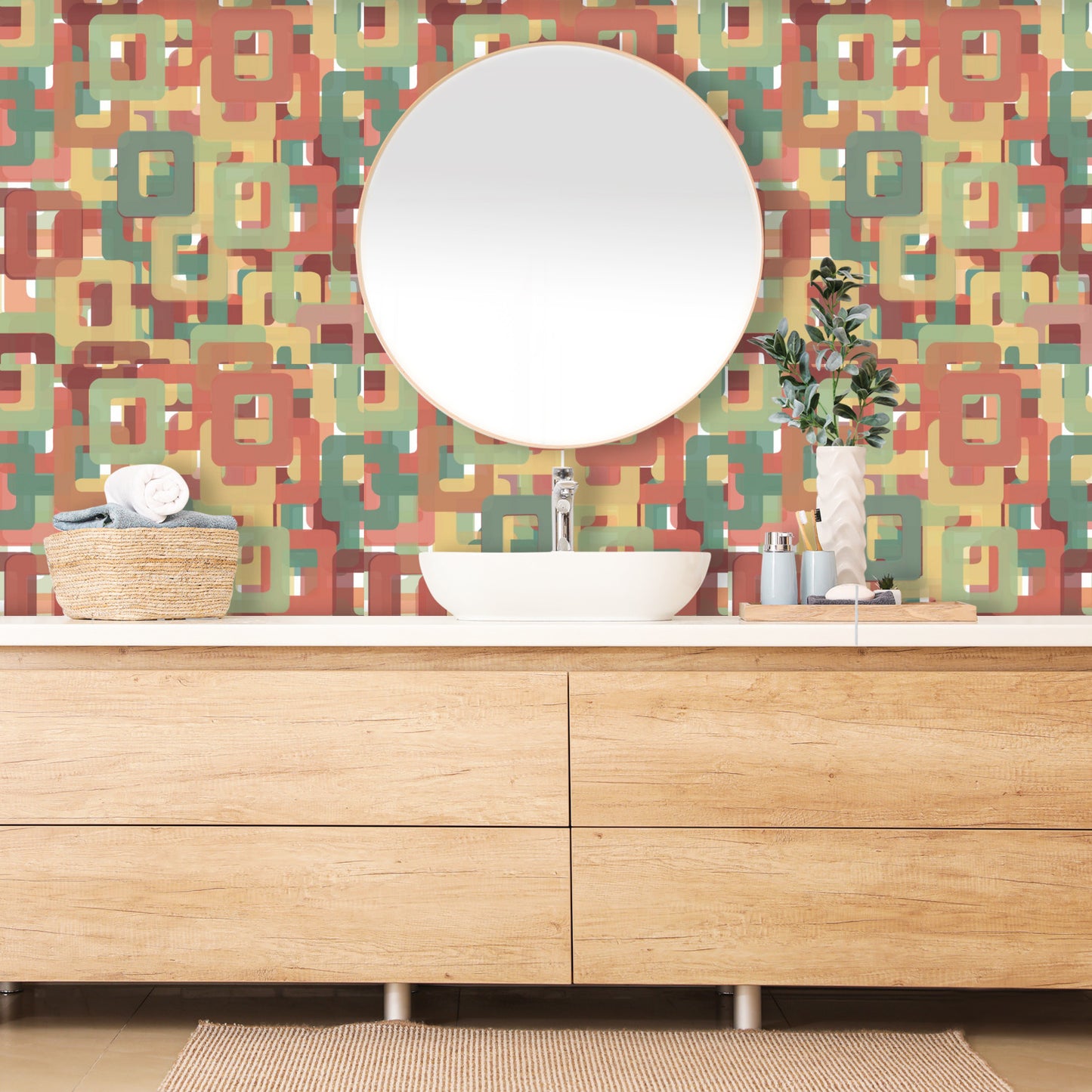 Retro buckles Wallpaper Panels