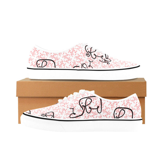 Unisex Classic Canvas Low Top Shoes pink elephants