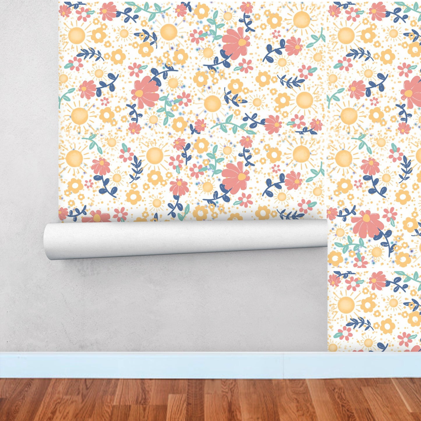 Tiny Flowers peel and stick Wallpaper Panels