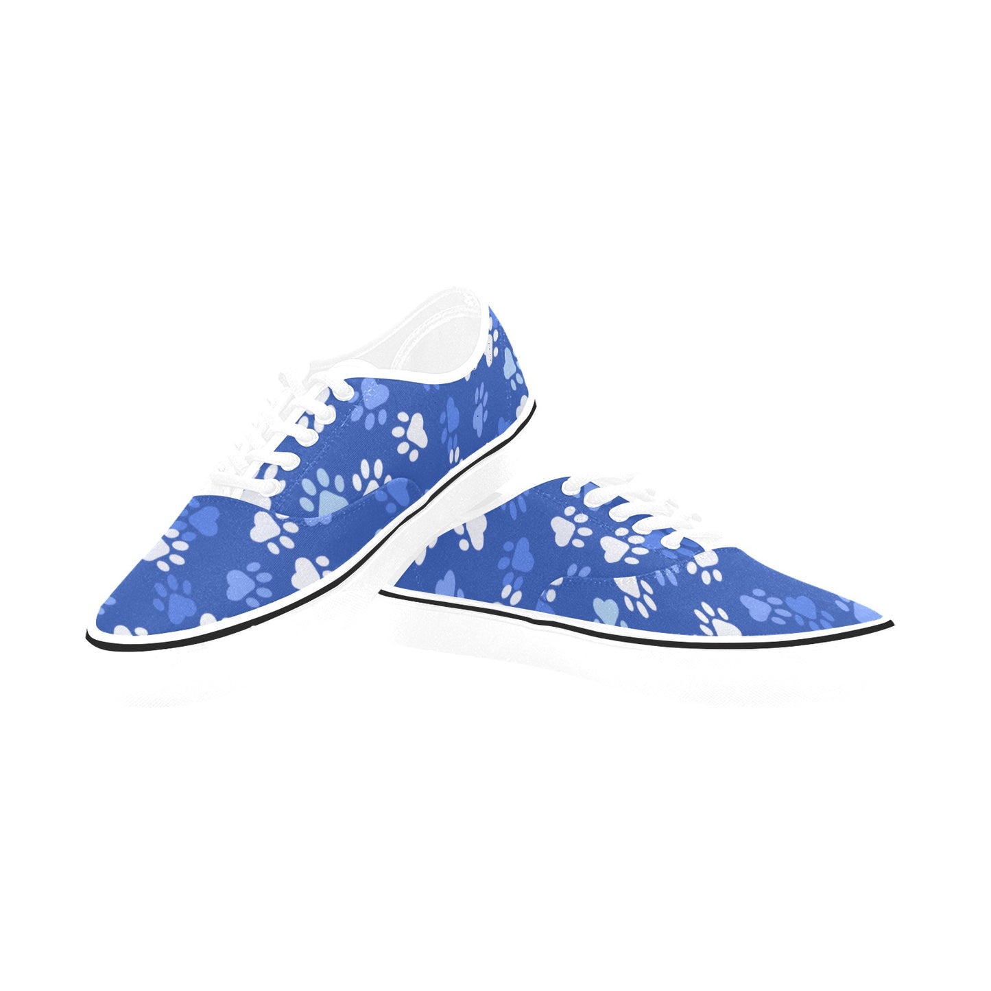 Men's Classic Canvas Low Top Shoe(ModelE001-4) paw prints