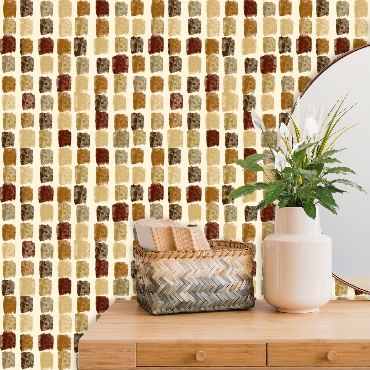 Blots of Browns Peel and Stick Wallpaper Roll