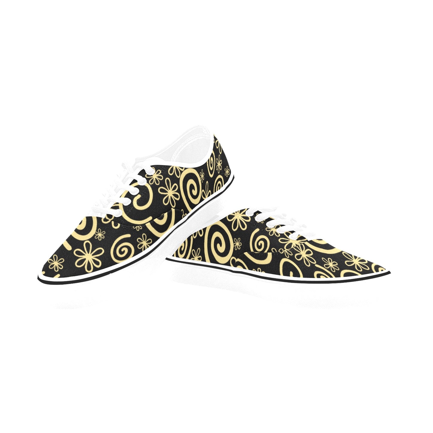 Unisex Classic Canvas Low Top Shoe gold swirls