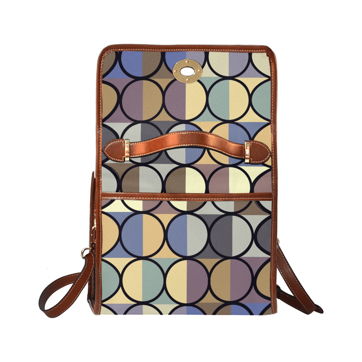 Waterproof Canvas Bag- retro circles