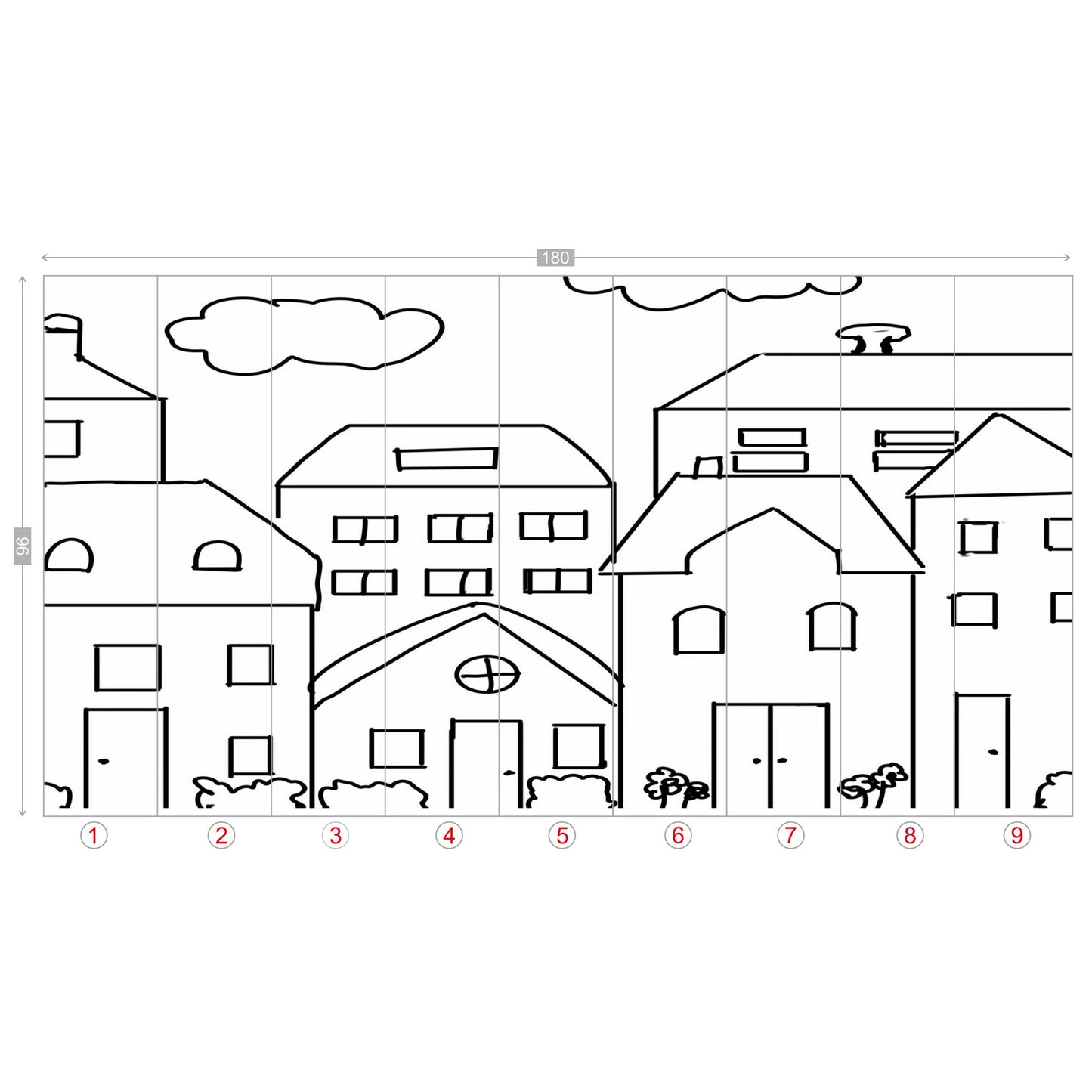 Color my Walls Tiny City Wall Murals