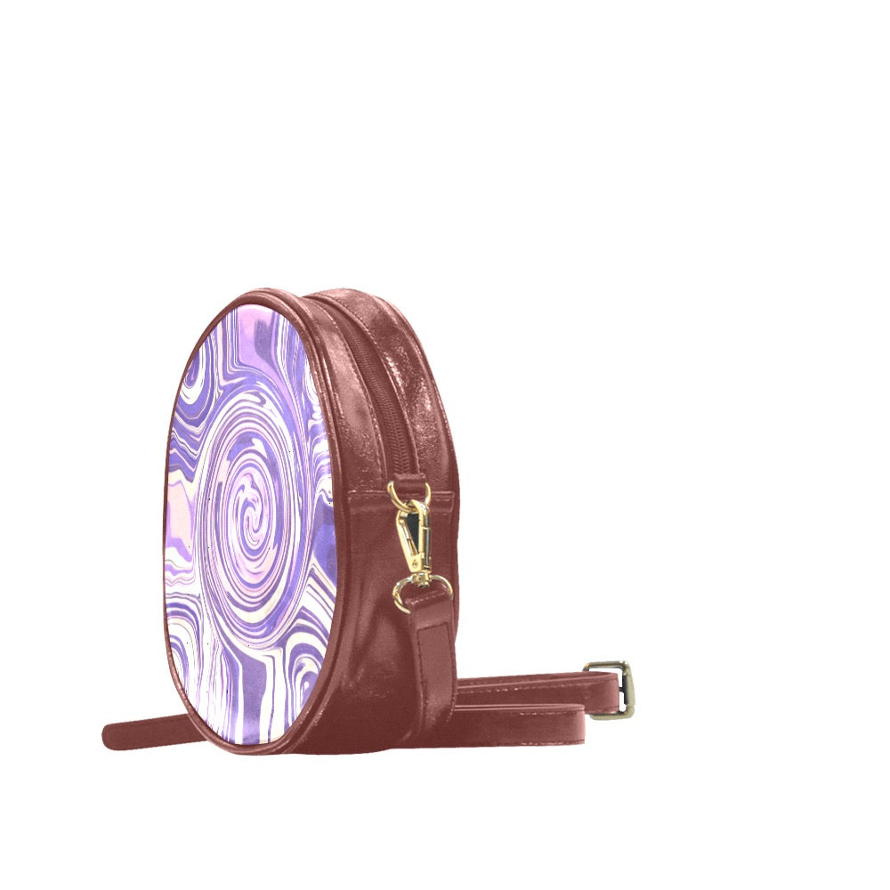 Round Messenger Bag purple swirl