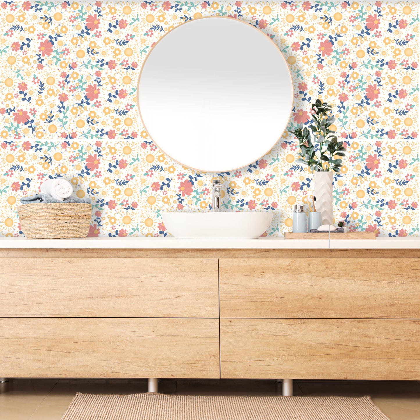 Tiny Flowers peel and stick Wallpaper Panels