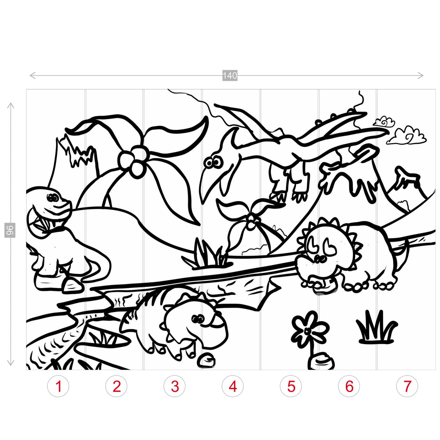 Color my walls Dinosaurs 96x140 Wall Murals