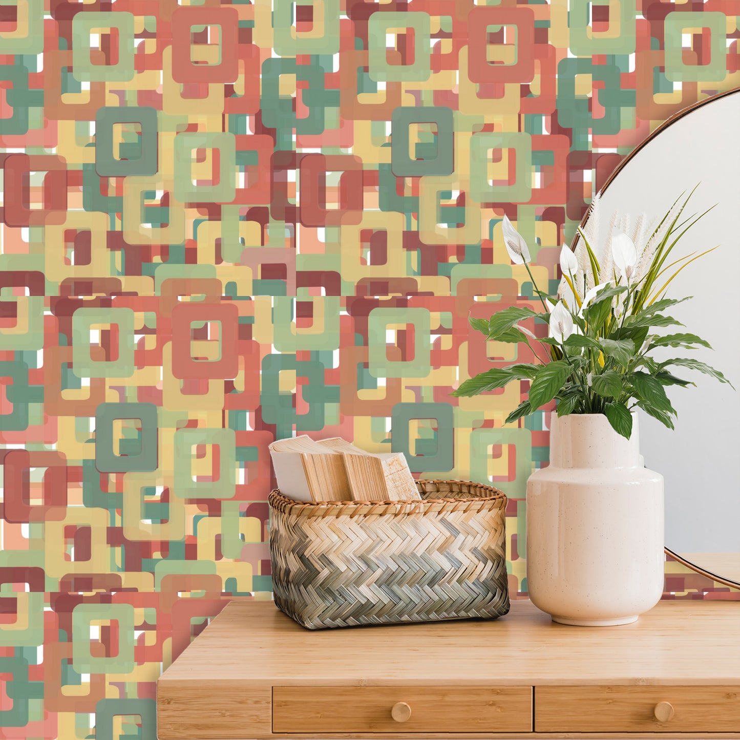 Retro buckles Wallpaper Panels