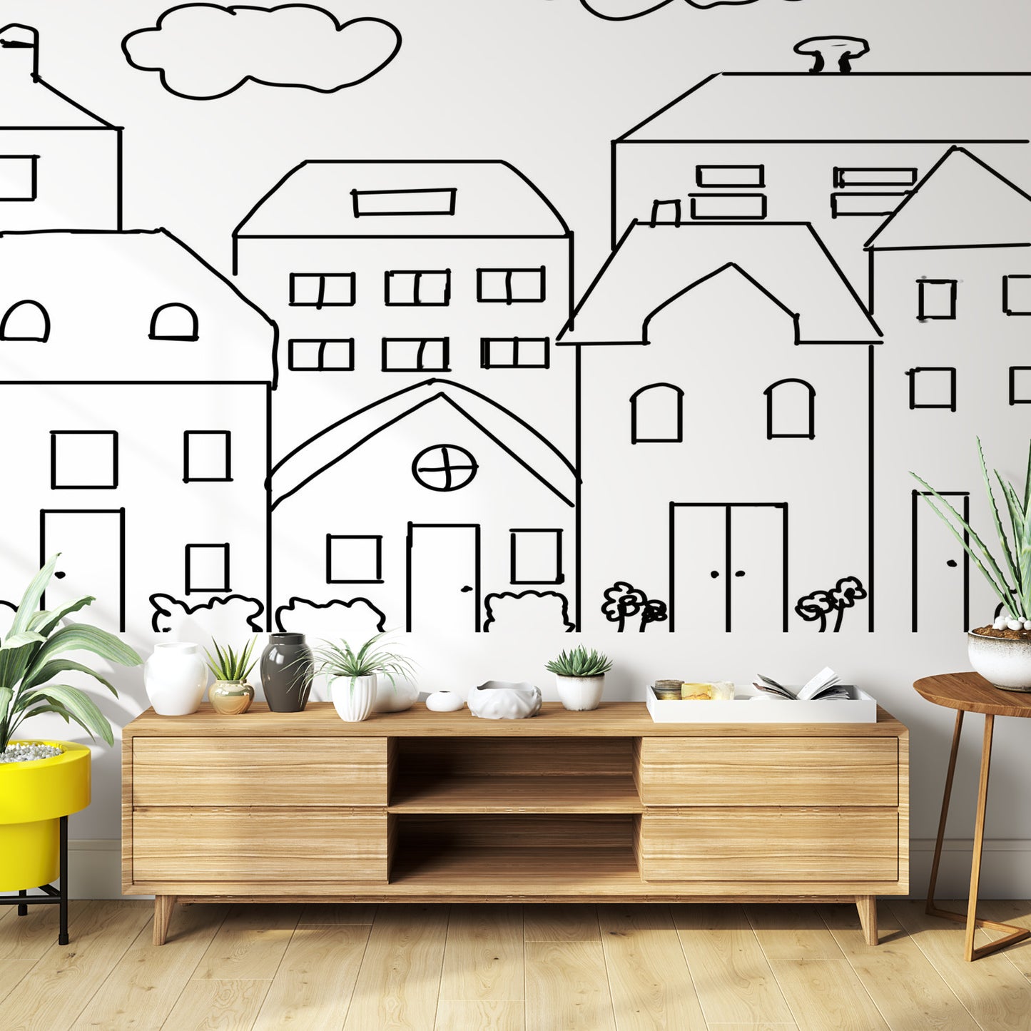 Color my Walls Tiny City Wall Murals