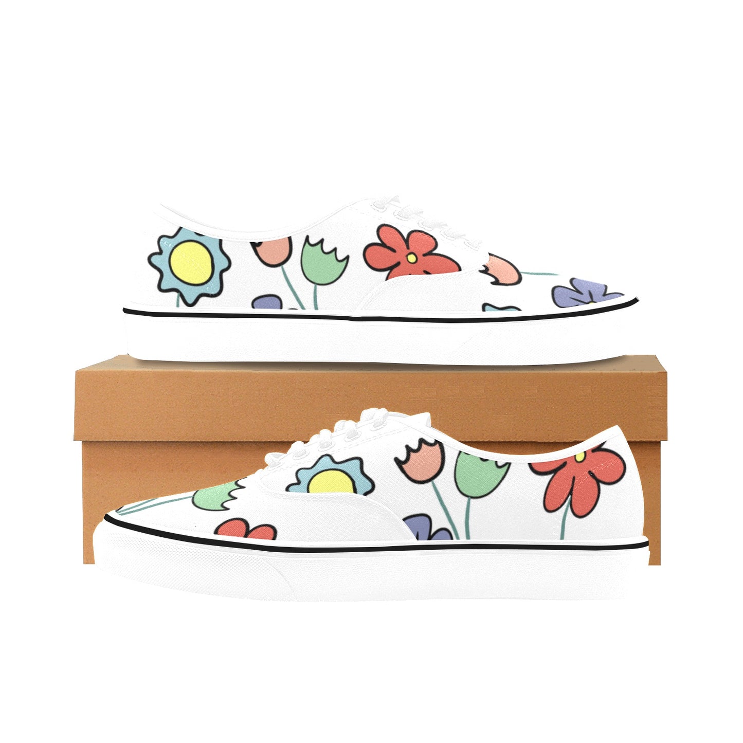 Unisex Classic Canvas Low Top Shoes flowers