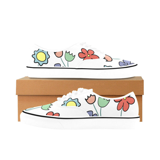 Unisex Classic Canvas Low Top Shoes flowers