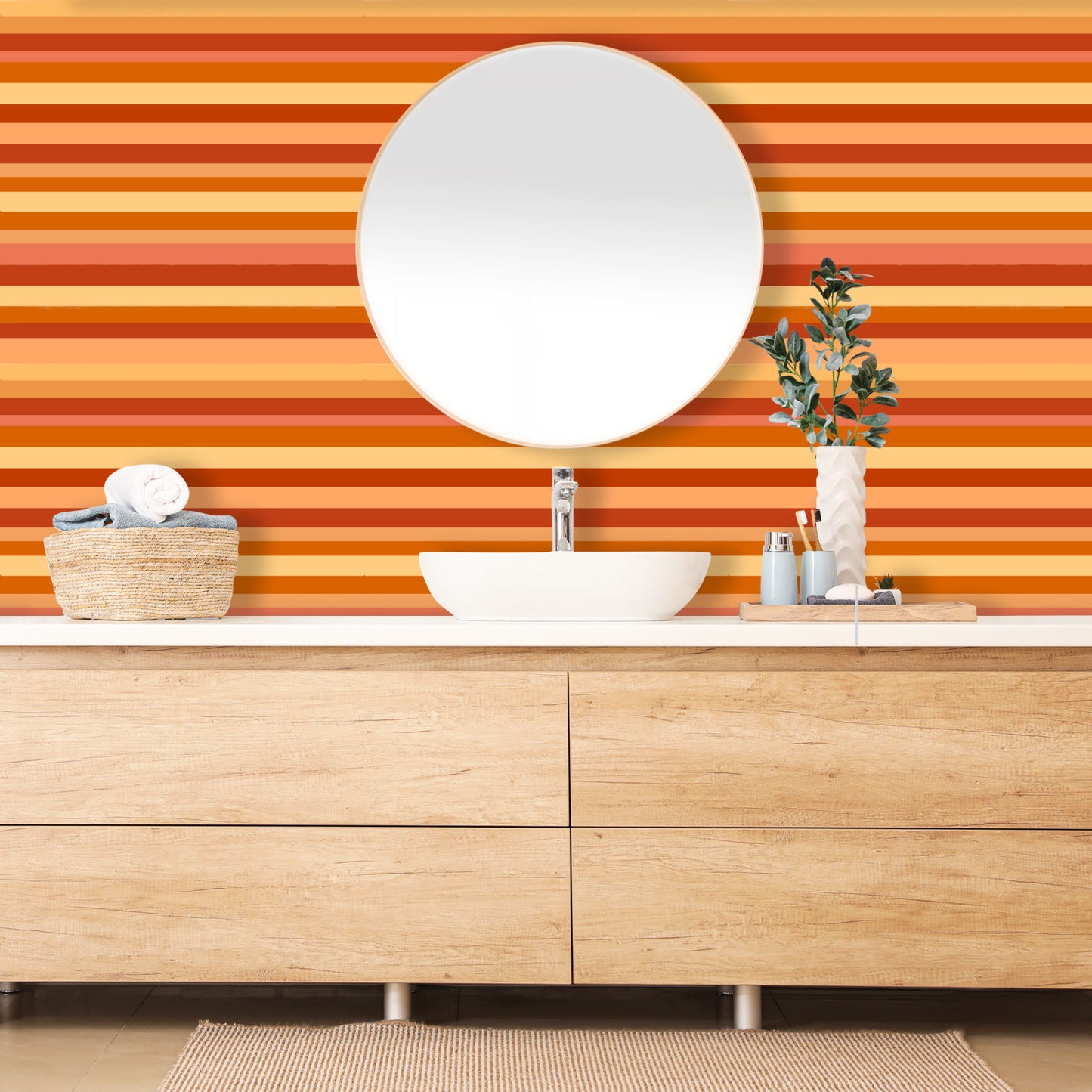 Orange stripes Wallpaper Panels